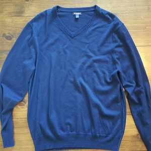 Bonobos 100% merino wool v-neck navy sweater Large